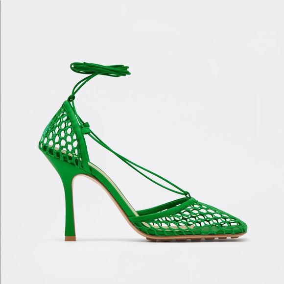 Bottega Veneta Shoes - Bottega Veneta Green Mesh Heels